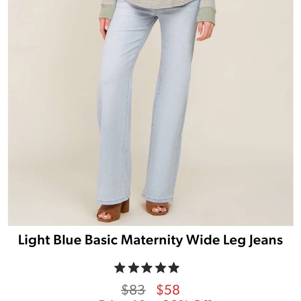 PinkBlush Maternity Wide Leg Jeans